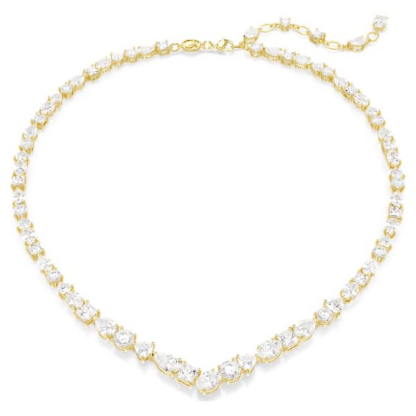 Mesmera necklace Mixed cuts, White, Gold-tone plated - Image 2