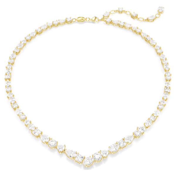 Mesmera necklace Mixed cuts, White, Gold-tone plated - Image 7