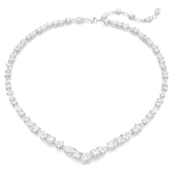 Mesmera necklace Mixed cuts, White, Rhodium plated - Image 2