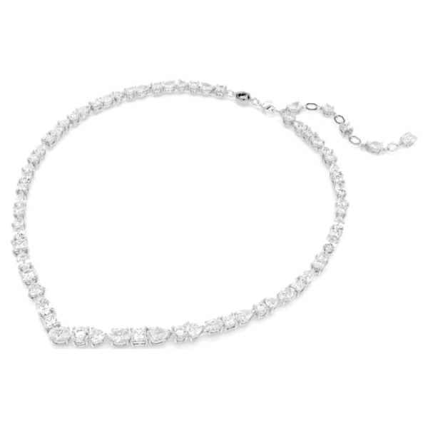 Mesmera necklace Mixed cuts, White, Rhodium plated - Image 3