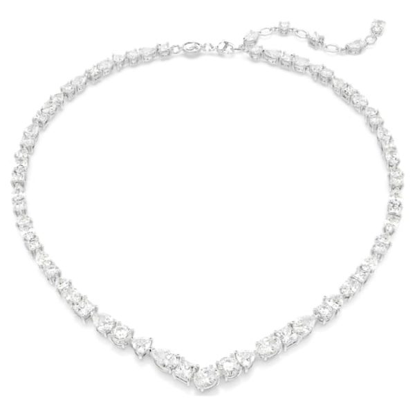Mesmera necklace Mixed cuts, White, Rhodium plated - Image 6