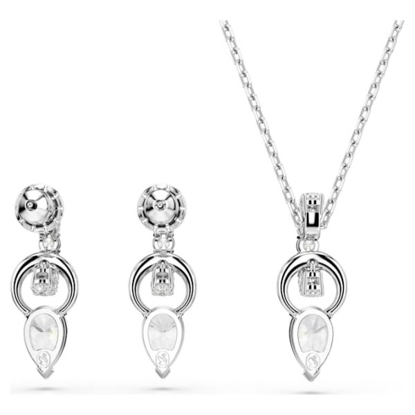 Mesmera set Pear cut, Round cut, White, Rhodium plated - Image 5