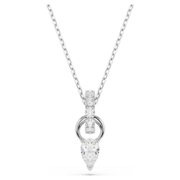 Mesmera set Pear cut, Round cut, White, Rhodium plated - Image 6