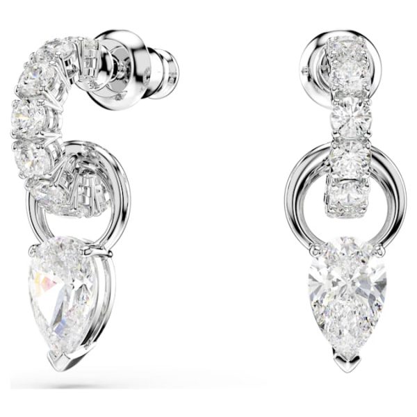 Mesmera set Pear cut, Round cut, White, Rhodium plated - Image 7