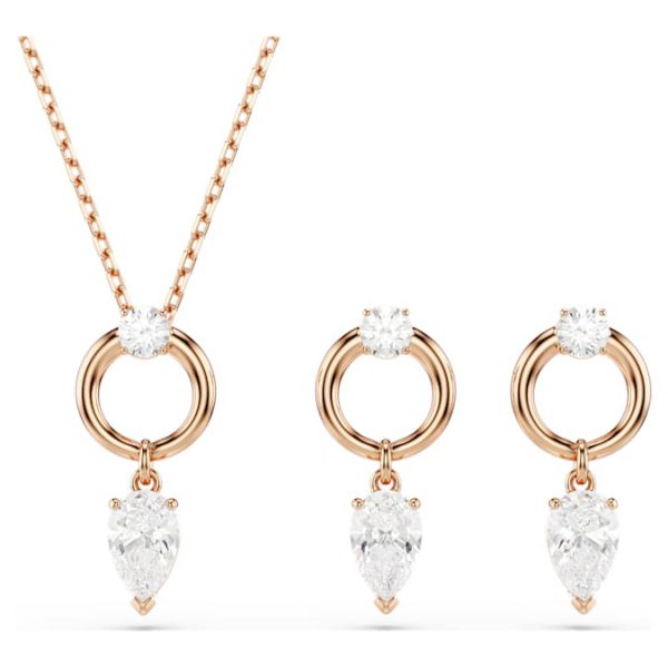 Mesmera set Pear cut, Round cut, White, Rose gold-tone plated - Image 2