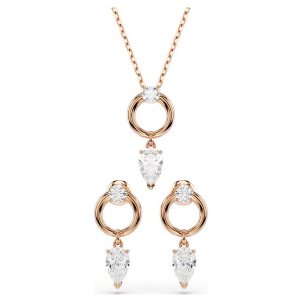 Mesmera set Pear cut, Round cut, White, Rose gold-tone plated - Image 9