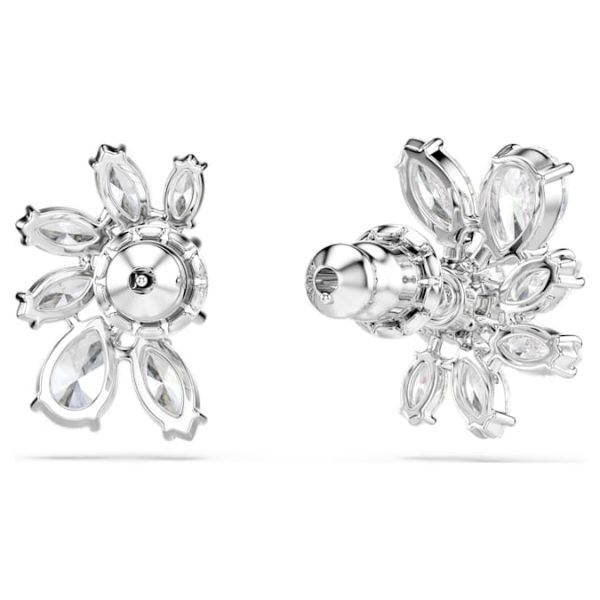 Mesmera stud earrings Mixed cuts, Flower, White, Rhodium plated - Image 5