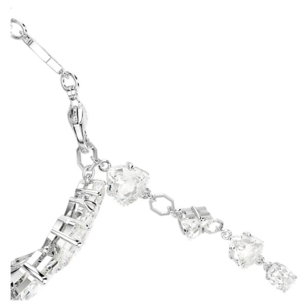 Mesmera wide bracelet Mixed cuts, White, Rhodium plated - Image 4