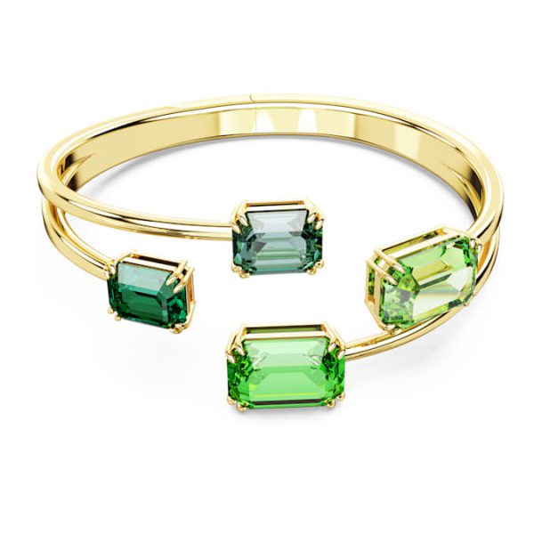 Millenia bangle Octagon cut, Green, Gold-tone plated - Image 2