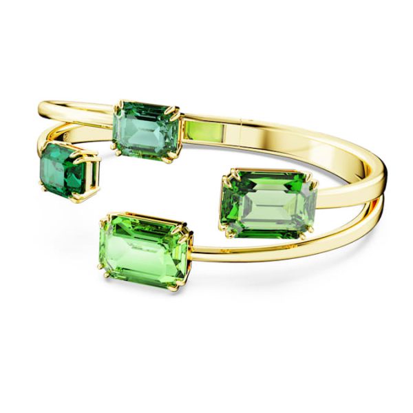 Millenia bangle Octagon cut, Green, Gold-tone plated - Image 3