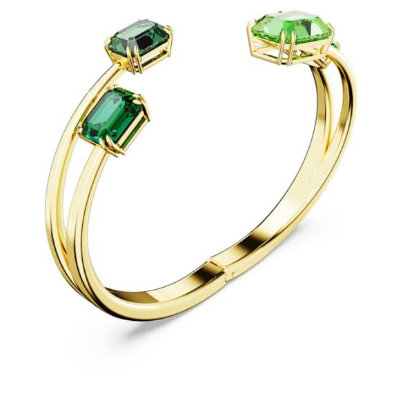 Millenia bangle Octagon cut, Green, Gold-tone plated - Image 4