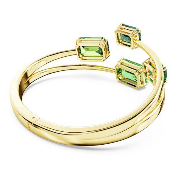 Millenia bangle Octagon cut, Green, Gold-tone plated - Image 5