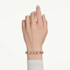 Millenia bracelet Octagon cut, Caramel, Gold-tone plated