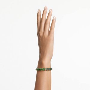 Millenia bracelet Octagon cut, Color gradient, Green, Gold-tone plated