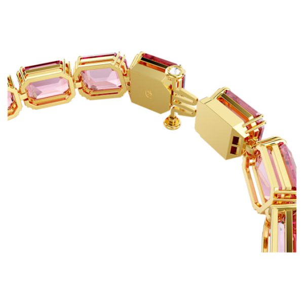 Millenia bracelet Octagon cut, Pink, Gold-tone plated - Image 4