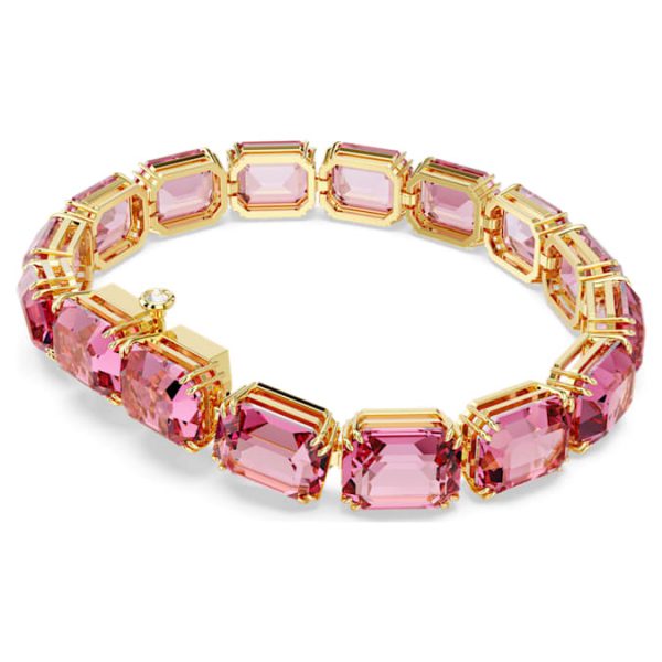 Millenia bracelet Octagon cut, Pink, Gold-tone plated - Image 5