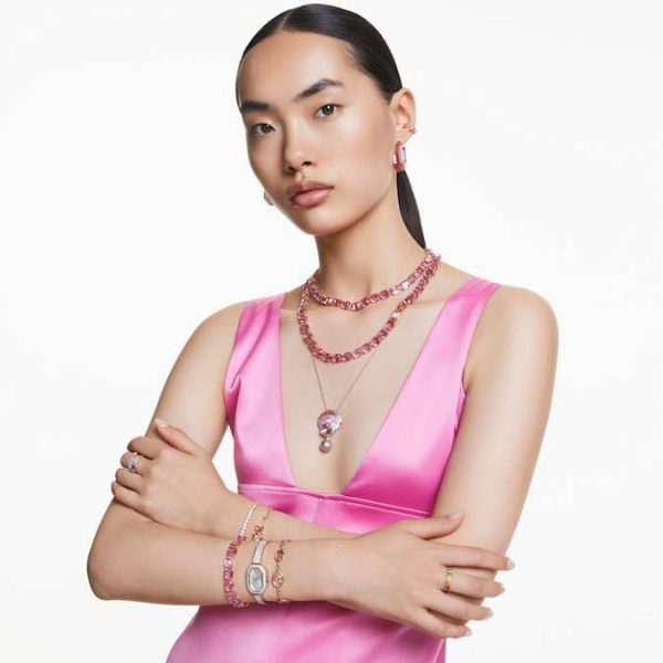 Millenia bracelet Octagon cut, Pink, Gold-tone plated - Image 6