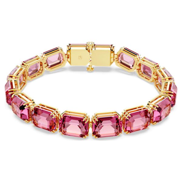 Millenia bracelet Octagon cut, Pink, Gold-tone plated - Image 9