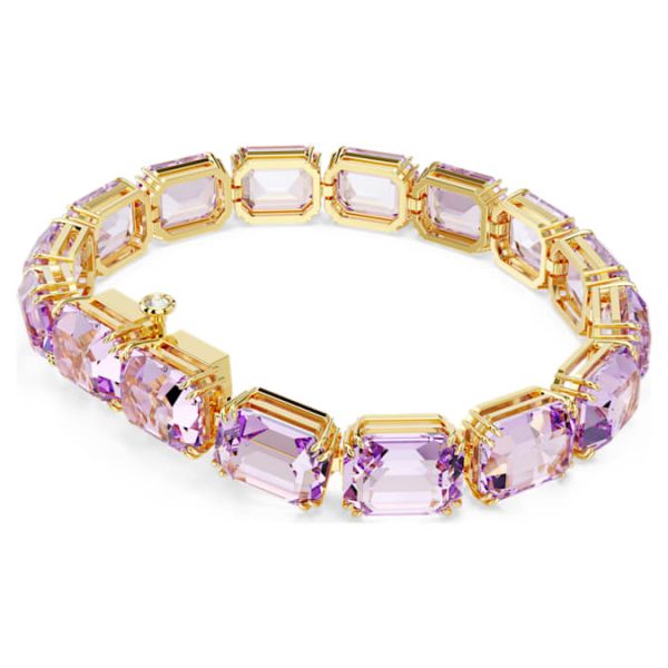 Millenia bracelet Octagon cut, Purple, Gold-tone plated - Image 5