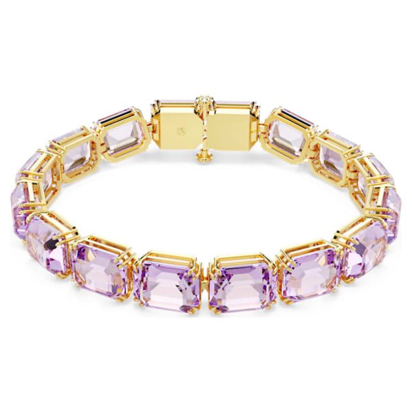 Millenia bracelet Octagon cut, Purple, Gold-tone plated - Image 6