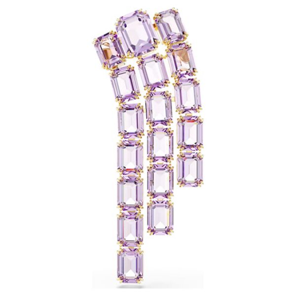 Millenia brooch Octagon cut, Purple, Gold-tone plated - Image 2