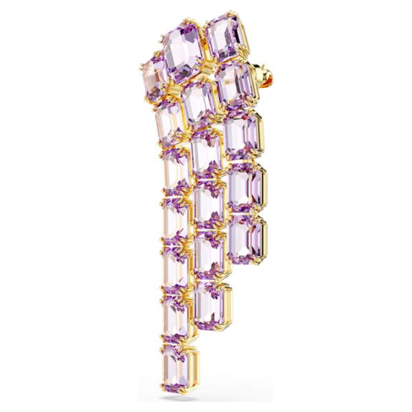 Millenia brooch Octagon cut, Purple, Gold-tone plated - Image 3