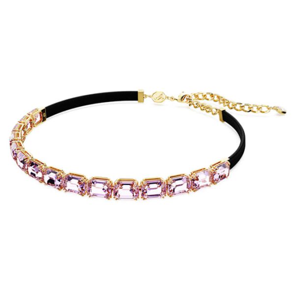Millenia choker Octagon cut, Purple, Gold-tone plated - Image 3