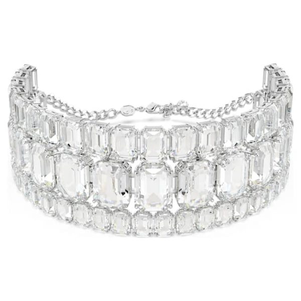 Millenia choker Octagon cut, White, Rhodium plated - Image 2