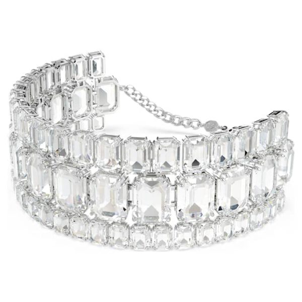Millenia choker Octagon cut, White, Rhodium plated - Image 3