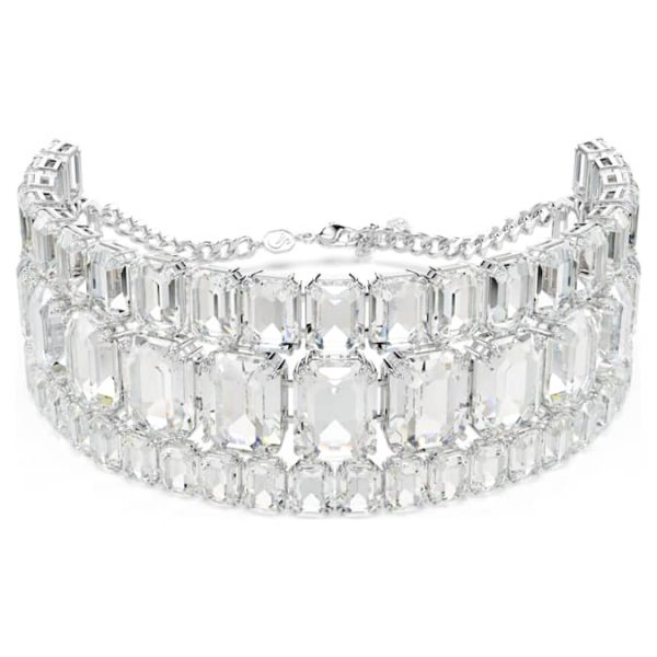 Millenia choker Octagon cut, White, Rhodium plated - Image 7