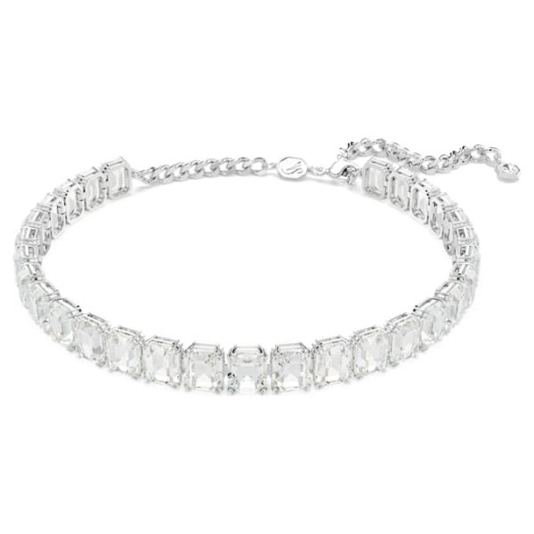 Millenia choker Octagon cut, White, Rhodium plated - Image 2
