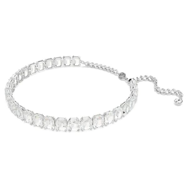 Millenia choker Octagon cut, White, Rhodium plated - Image 3