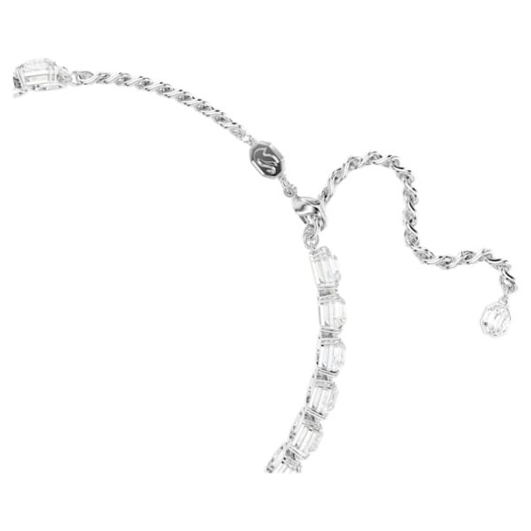 Millenia choker Octagon cut, White, Rhodium plated - Image 4