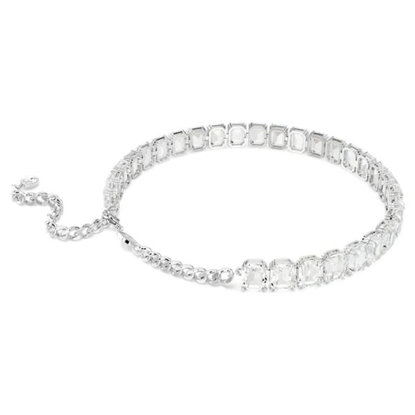 Millenia choker Octagon cut, White, Rhodium plated - Image 5