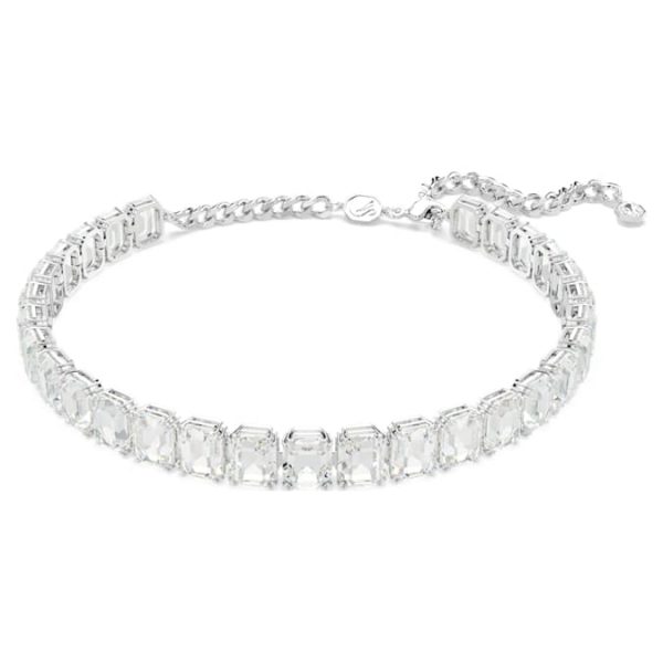 Millenia choker Octagon cut, White, Rhodium plated - Image 7