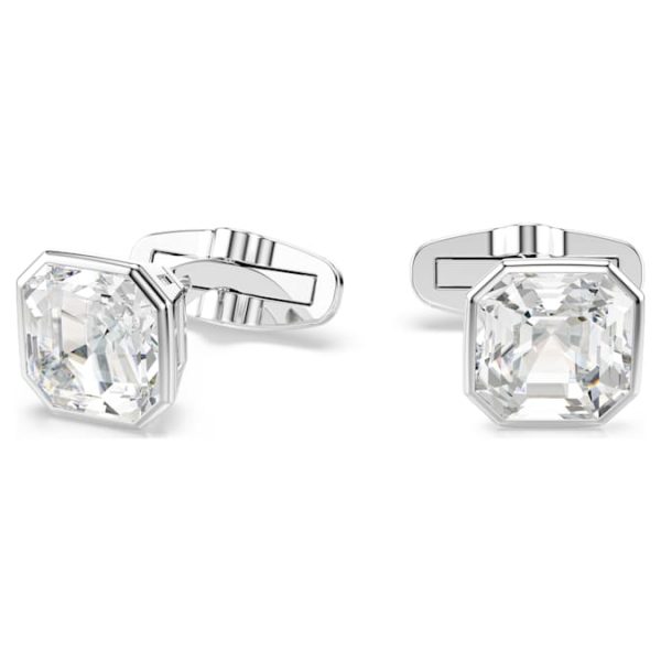 Millenia cufflinks Octagon cut, White, Rhodium plated - Image 2
