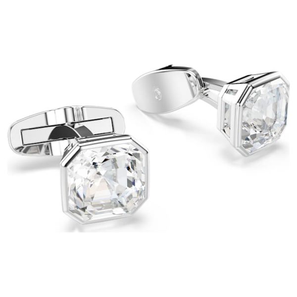 Millenia cufflinks Octagon cut, White, Rhodium plated - Image 4