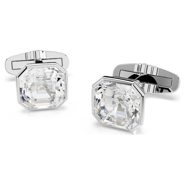 Millenia cufflinks Octagon cut, White, Rhodium plated - Image 5