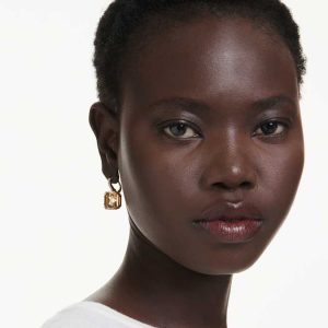 Millenia drop earrings Mixed cuts, Caramel, Gold-tone plated