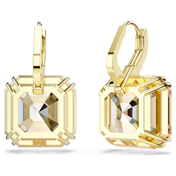 Millenia drop earrings Mixed cuts, Caramel, Gold-tone plated - Image 5