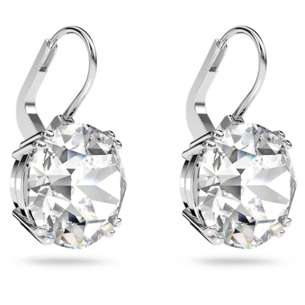 Millenia drop earrings Round cut, White, Rhodium plated - Image 5