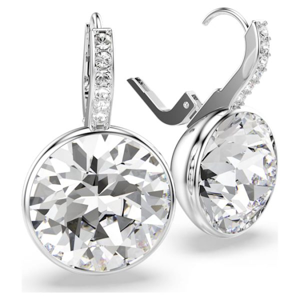 Millenia drop earrings Round cut, White, Rhodium plated - Image 4