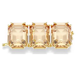 Millenia extender Octagon cut, Caramel, Gold-tone plated