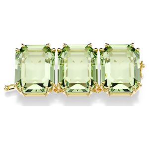 Millenia extender Octagon cut, Green, Gold-tone plated
