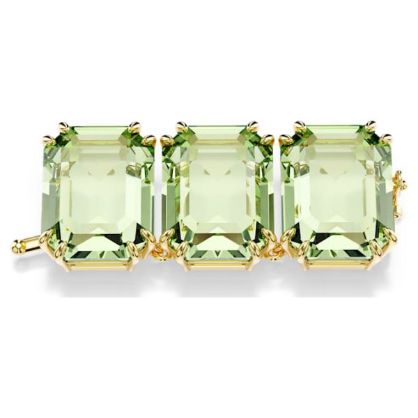 Millenia extender Octagon cut, Green, Gold-tone plated