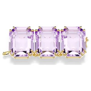 Millenia extender Octagon cut, Purple, Gold-tone plated