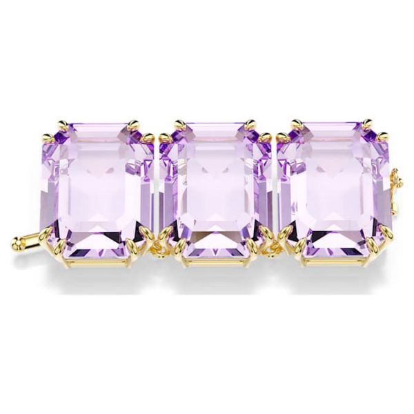 Millenia extender Octagon cut, Purple, Gold-tone plated