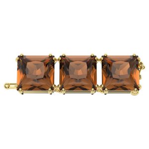 Millenia extender Square cut, Brown, Gold-tone plated