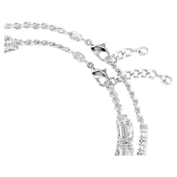 Millenia layered necklace Mixed cuts, White, Rhodium plated - Image 4