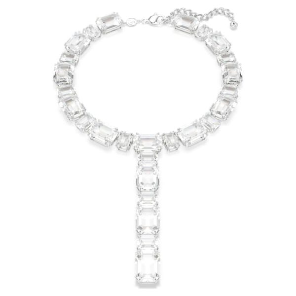 Millenia necklace Mixed cuts, White, Rhodium plated - Image 2